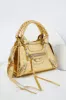 Gold Croc Top Handle Crossbody Bag sold by Ally Fashion