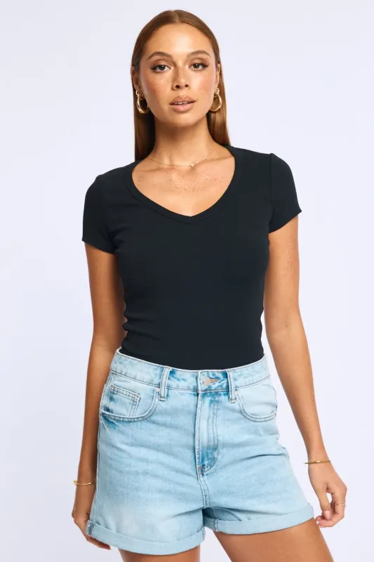 Black T-shirt Short Sleeve sold by Ally Fashion