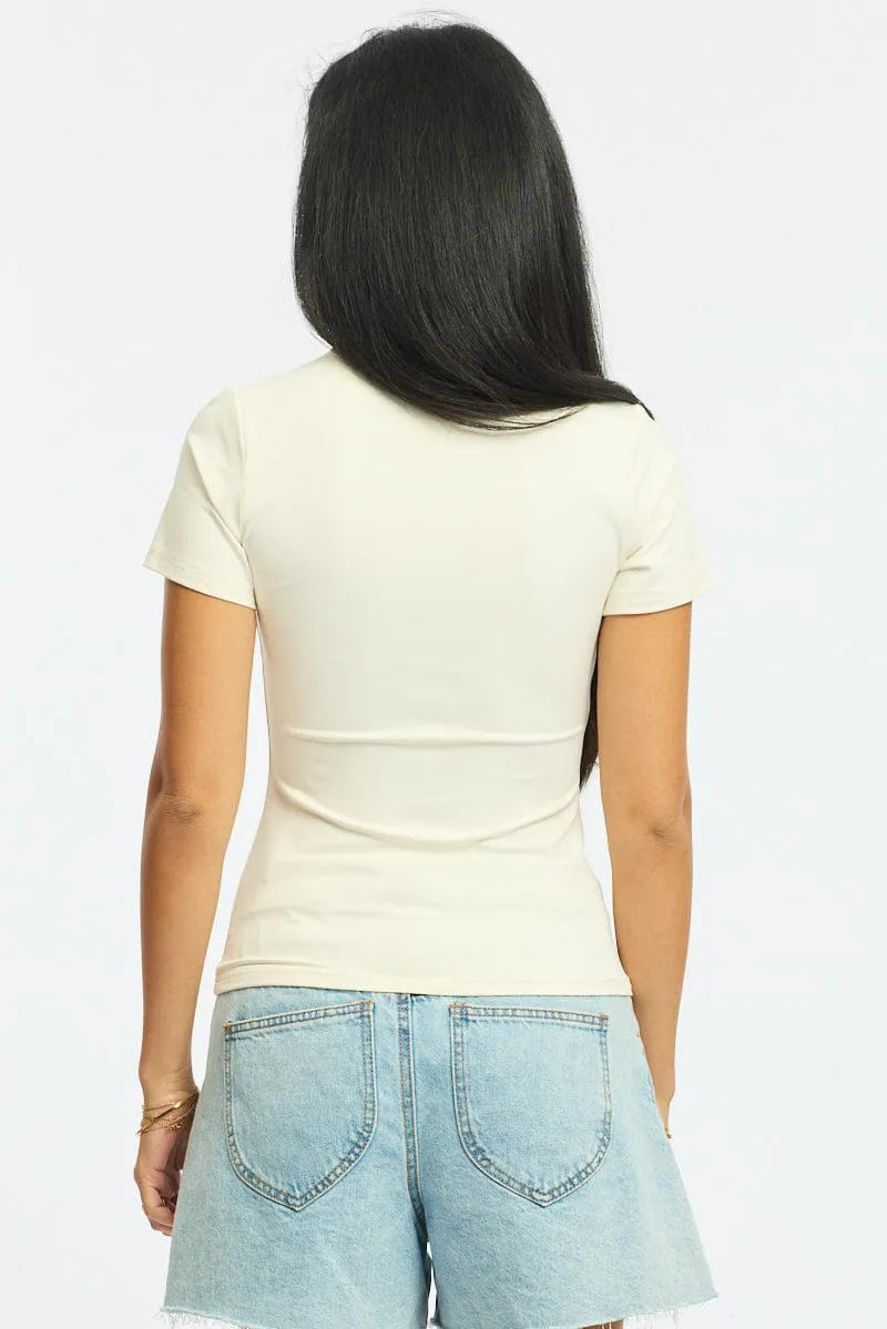 White Supersoft Crew Neck Short Sleeve sold by Ally Fashion product image thumbnail 4