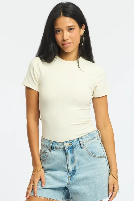 White Supersoft Crew Neck Short Sleeve sold by Ally Fashion