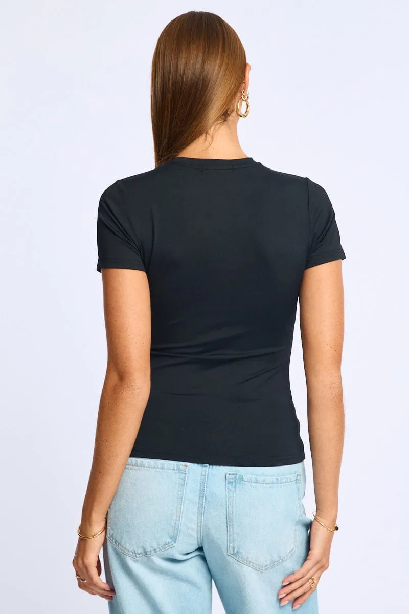 Black Supersoft Crew Neck Short Sleeve sold by Ally Fashion product image thumbnail 4