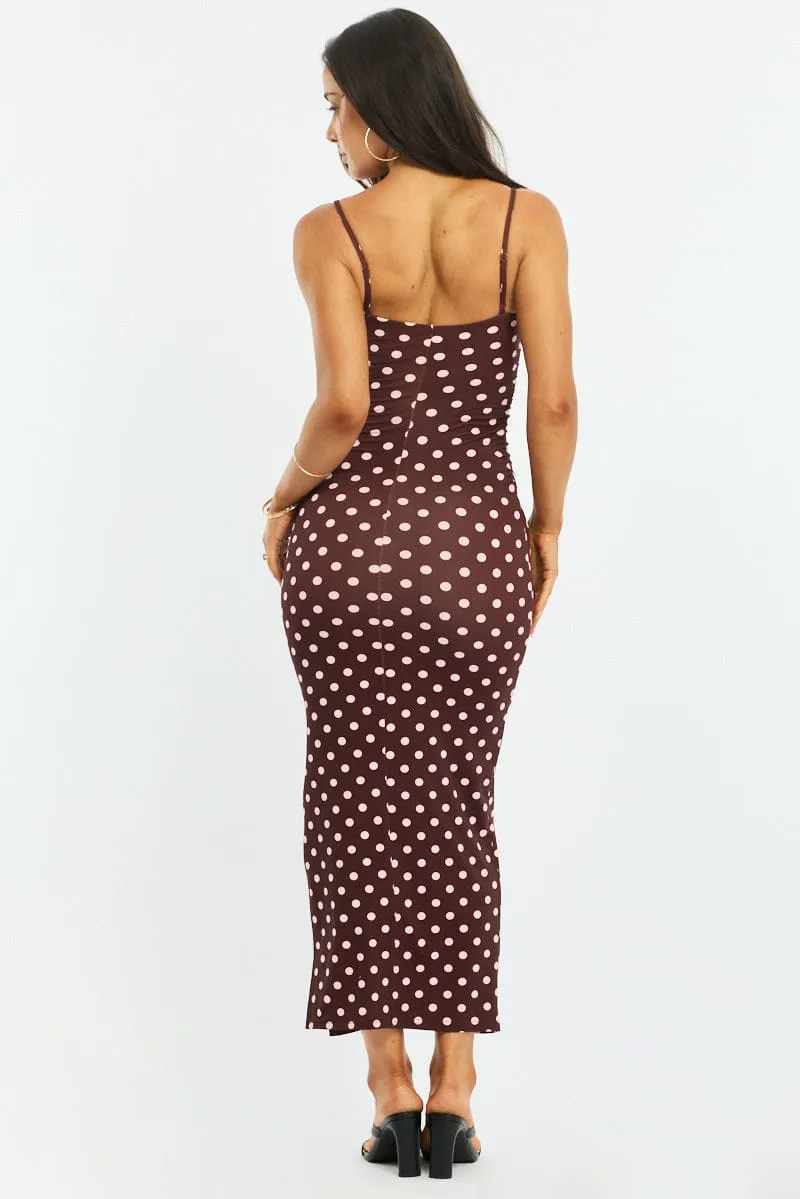 Red Polka Dot Bodycon Dress Maxi sold by Ally Fashion product image thumbnail 4