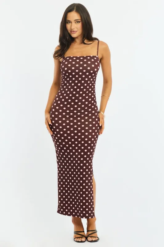 Red Polka Dot Bodycon Dress Maxi sold by Ally Fashion