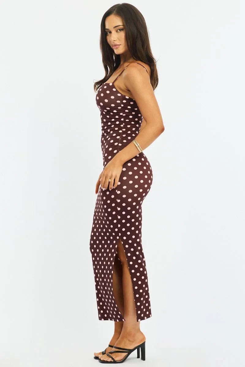 Red Polka Dot Bodycon Dress Maxi sold by Ally Fashion product image thumbnail 3