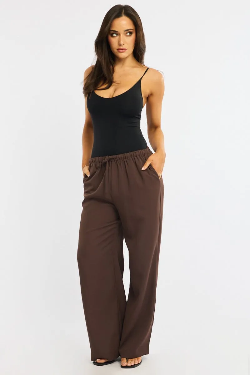 Red Wide Leg Pants Elasticated Waist sold by Ally Fashion product image thumbnail 3
