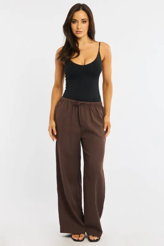 Red Wide Leg Pants Elasticated Waist sold by Ally Fashion