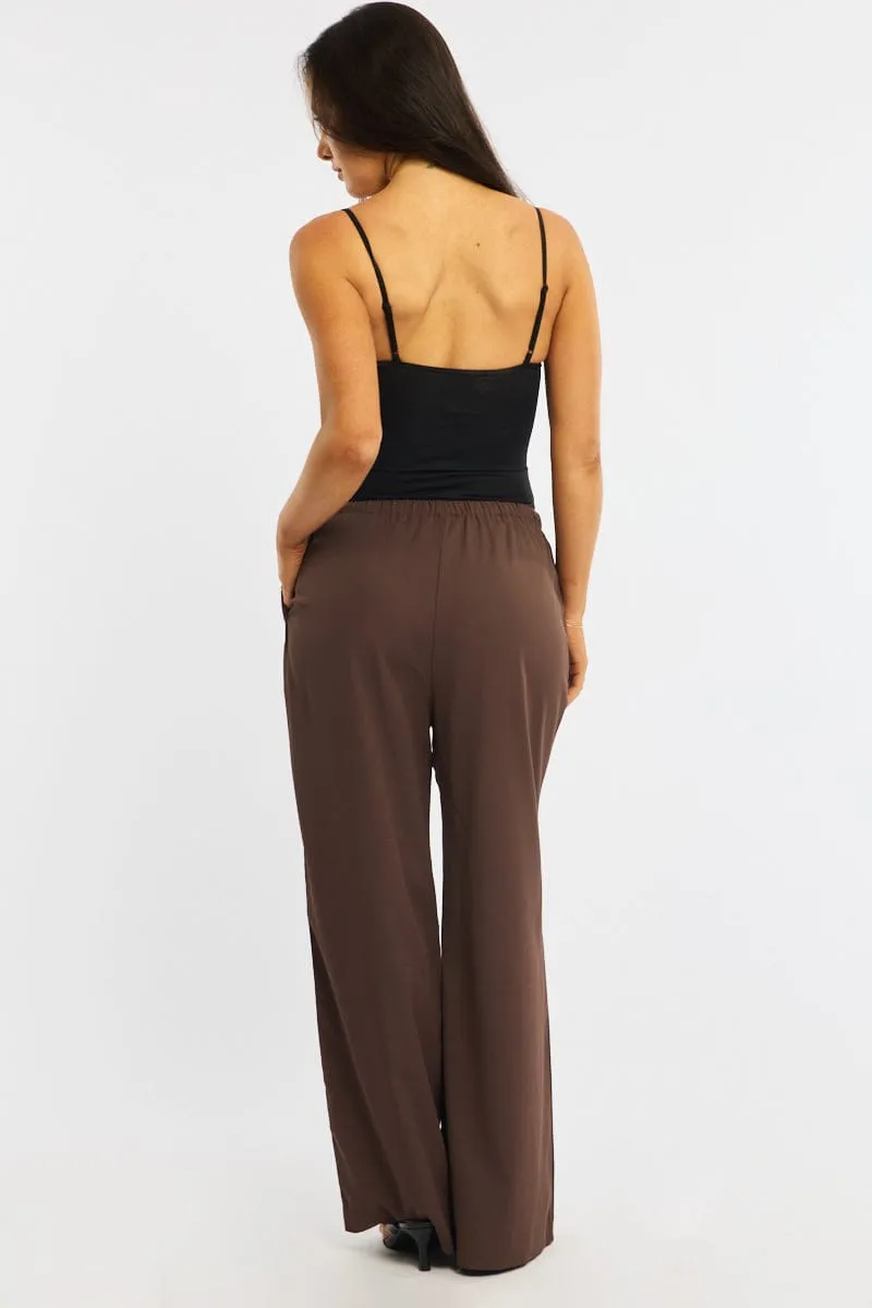 Red Wide Leg Pants Elasticated Waist sold by Ally Fashion product image thumbnail 5