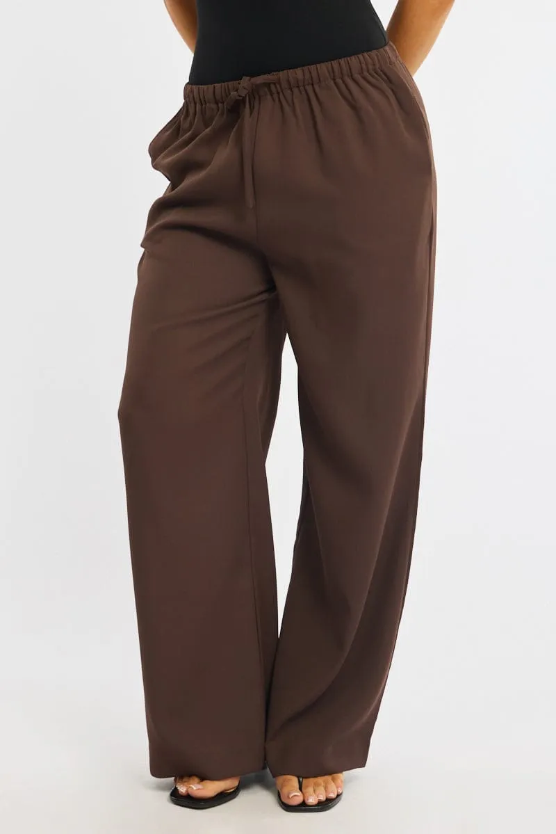 Red Wide Leg Pants Elasticated Waist sold by Ally Fashion product image thumbnail 2
