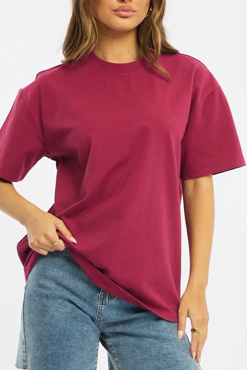 Red Oversized Tee Short Sleeve sold by Ally Fashion product image thumbnail 5