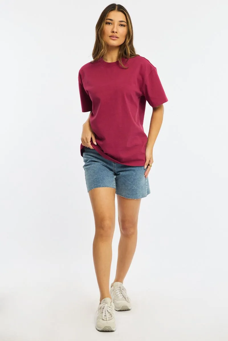 Red Oversized Tee Short Sleeve sold by Ally Fashion product image thumbnail 2