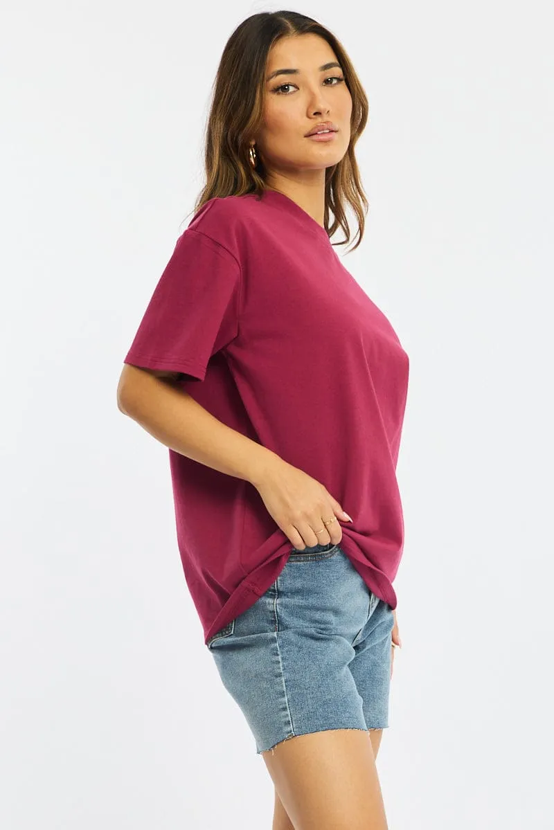 Red Oversized Tee Short Sleeve sold by Ally Fashion product image thumbnail 3