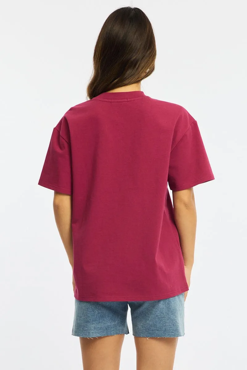Red Oversized Tee Short Sleeve sold by Ally Fashion product image thumbnail 4