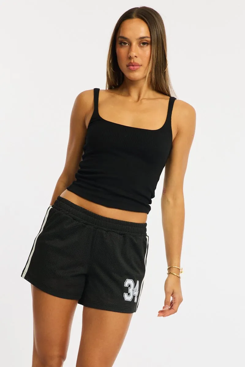 Black Track Shorts Mesh sold by Ally Fashion