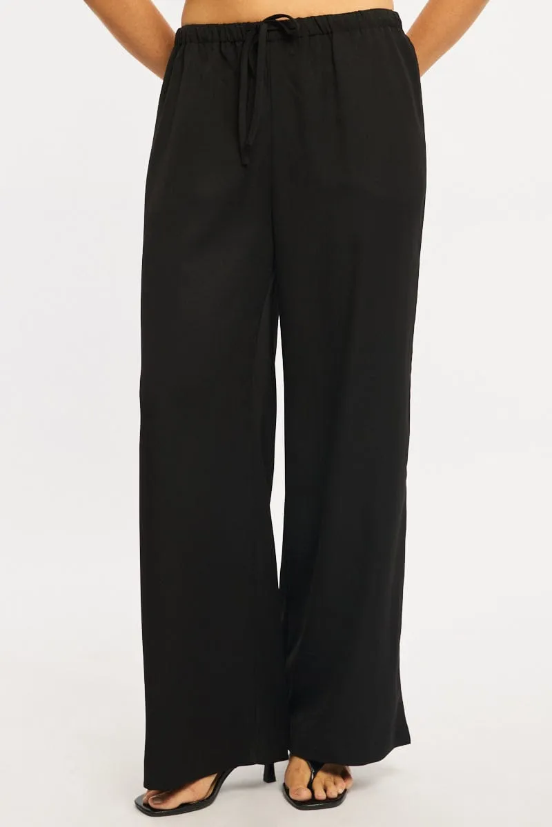 Black Wide Leg Pants Elasticated Waist sold by Ally Fashion product image thumbnail 2