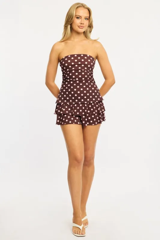 Red Polka Dot Skinny Fit Skater Skirt sold by Ally Fashion