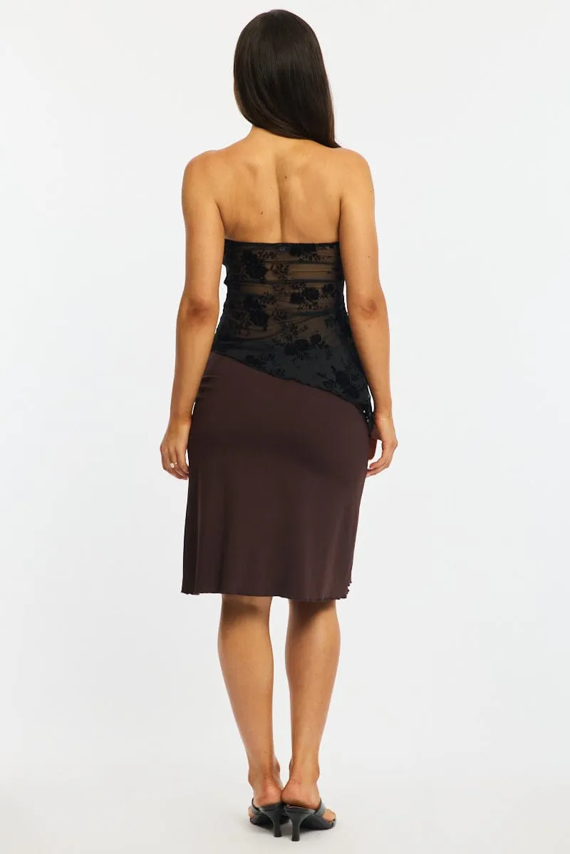 Brown Midi Skirt Mid Rise Lined sold by Ally Fashion product image thumbnail 5