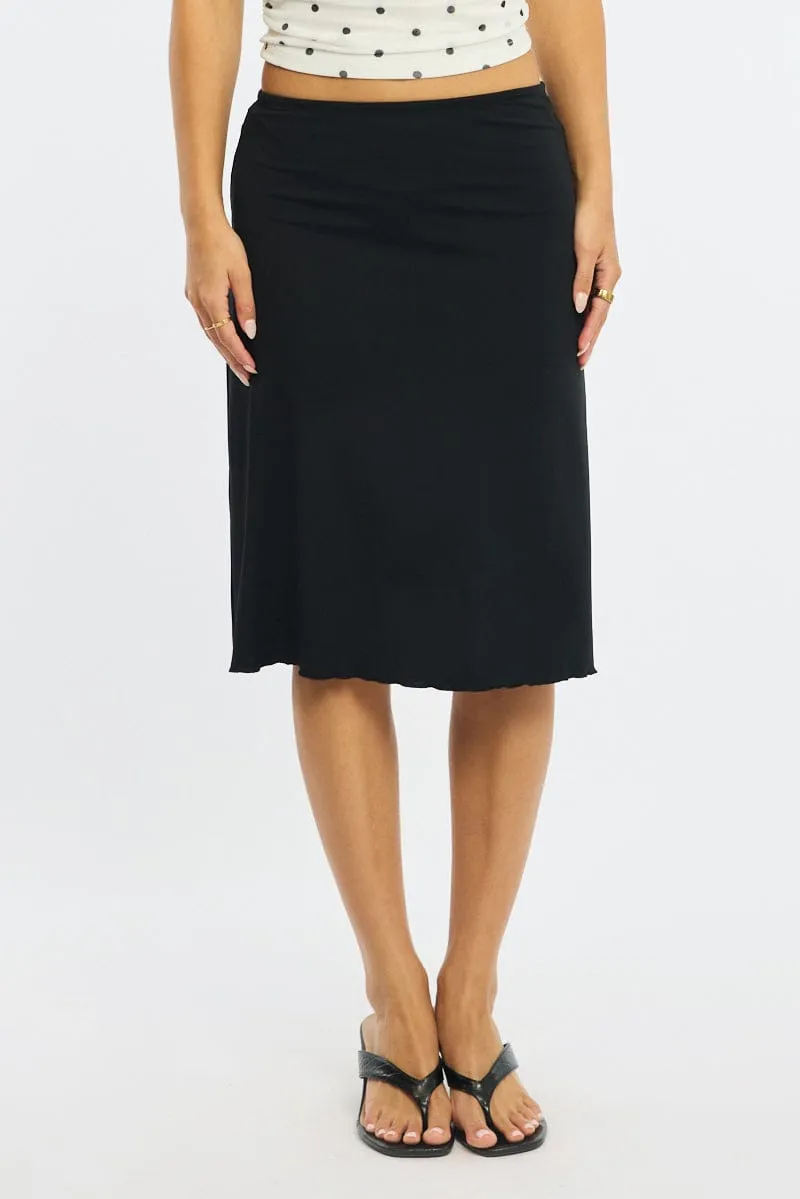 Black Midi Skirt Mid Rise Lined sold by Ally Fashion product image thumbnail 2