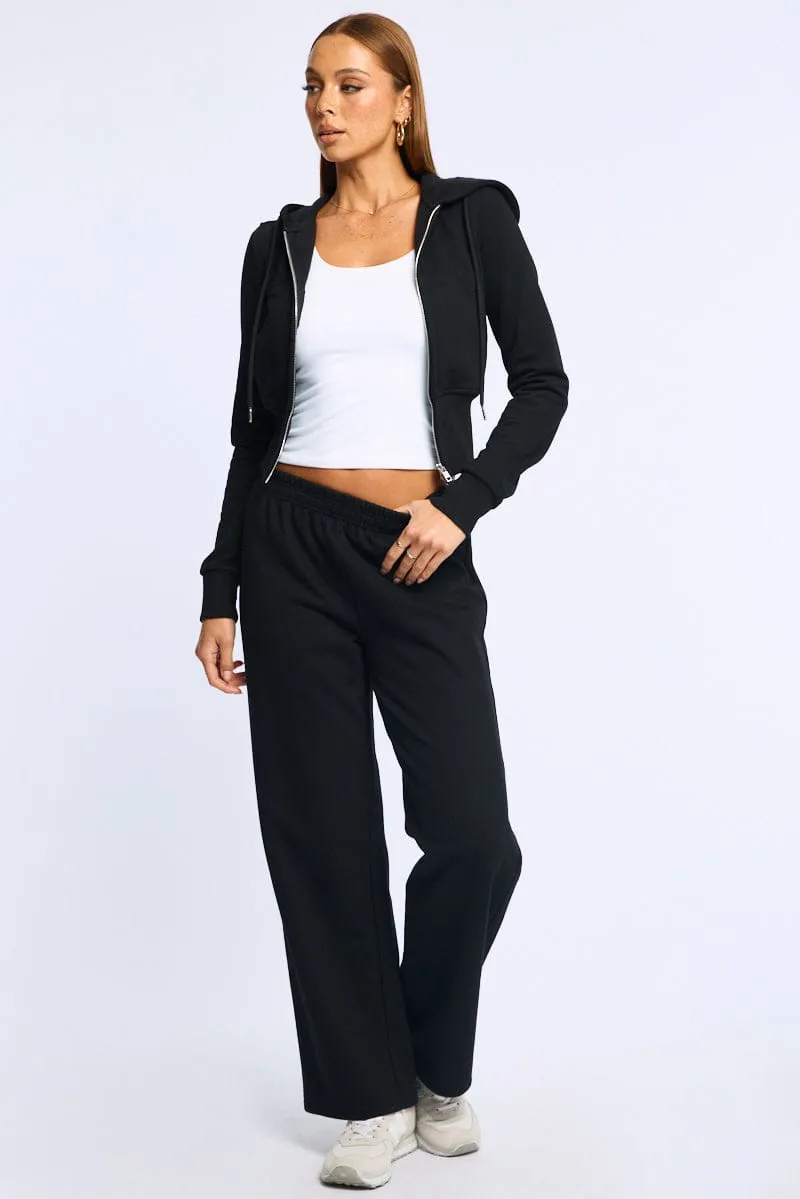 Black Zip Through Hoodie sold by Ally Fashion product image thumbnail 2