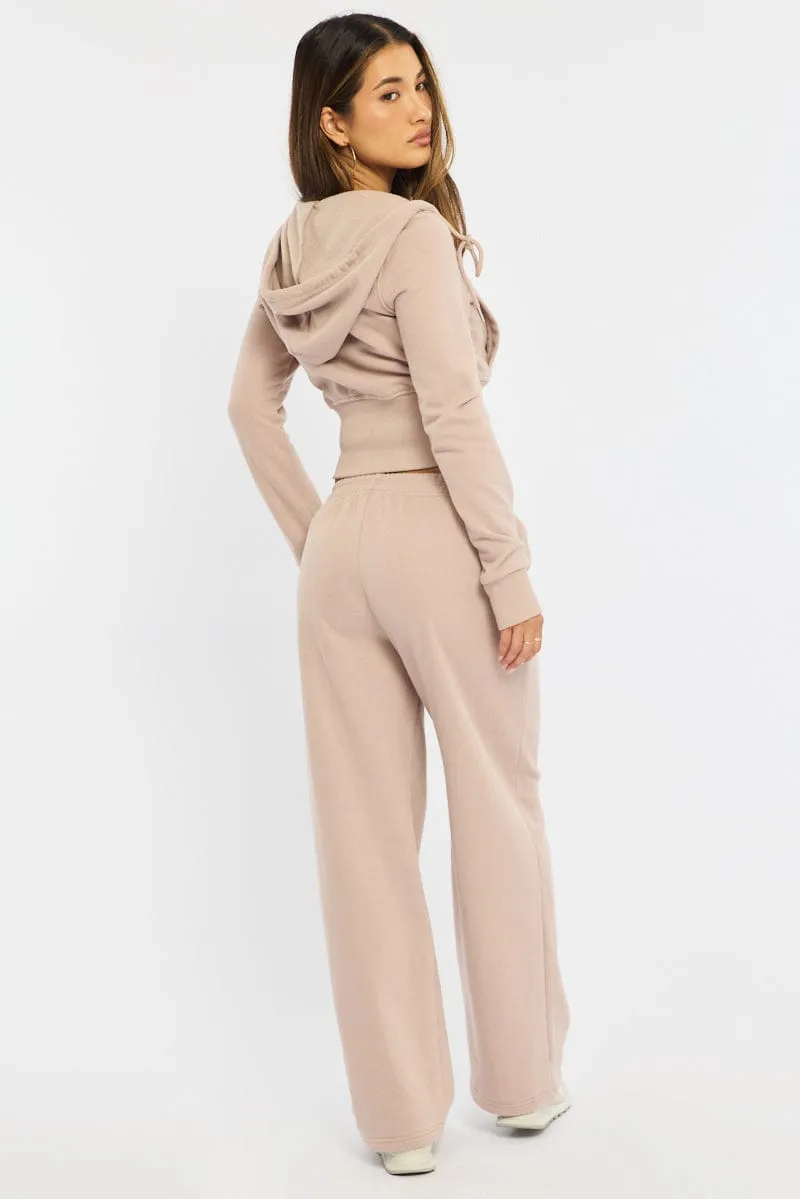 Brown Track Pants Wide Leg sold by Ally Fashion product image thumbnail 5