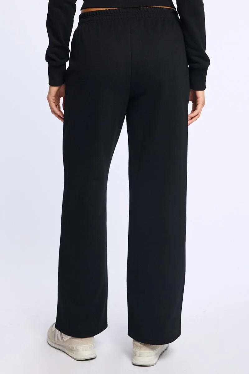 Black Track Pants Wide Leg sold by Ally Fashion product image thumbnail 4