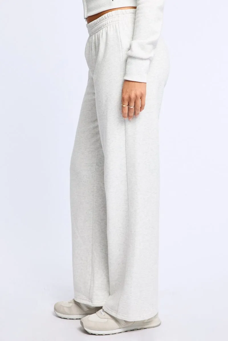 Grey Track Pants Wide Leg sold by Ally Fashion product image thumbnail 3