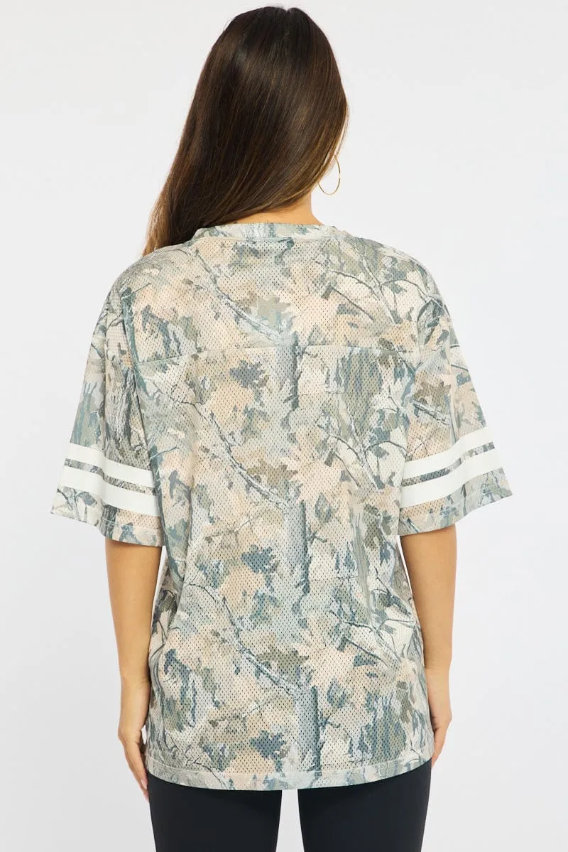 Green Print Sports Tee Short Sleeve sold by Ally Fashion product image thumbnail 5