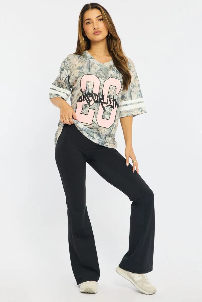 Green Print Sports Tee Short Sleeve sold by Ally Fashion product image thumbnail 2