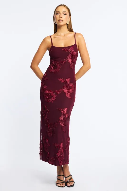 Red Bodycon Dress Embroidered Mesh sold by Ally Fashion