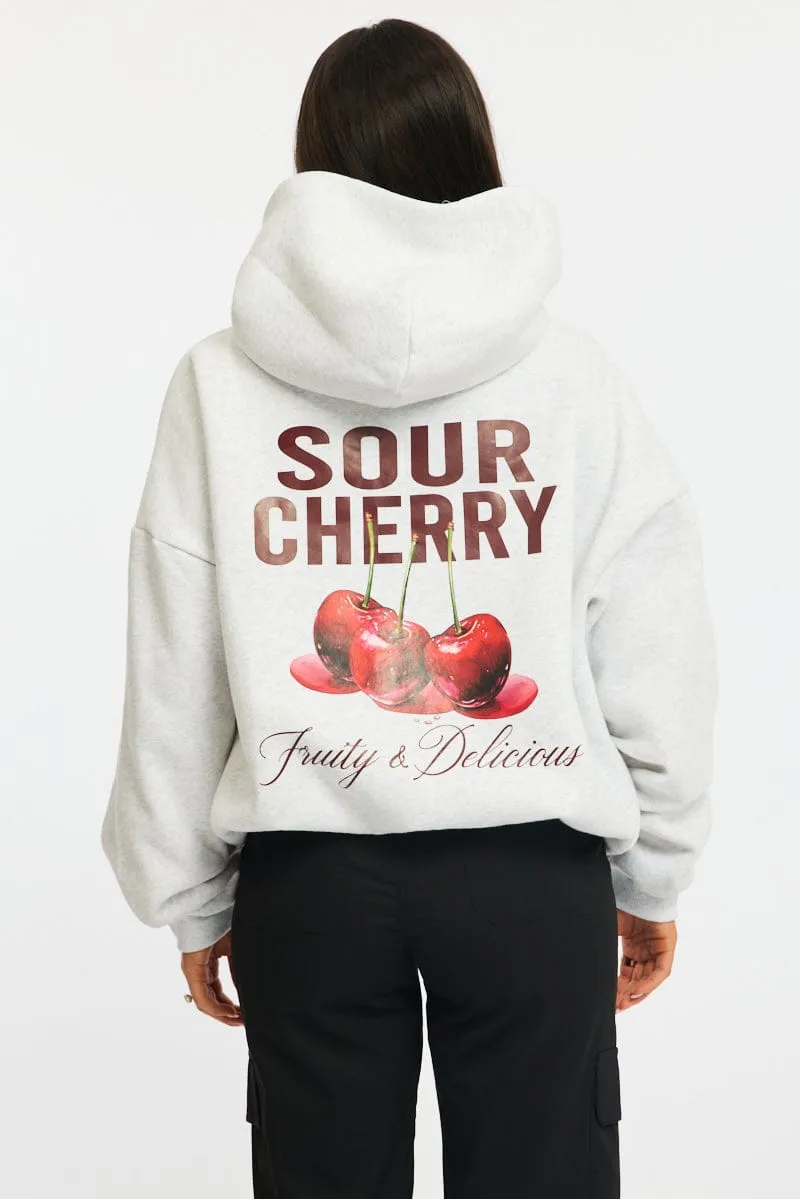 Grey Graphic Hoodie Sweater Long Sleeve sold by Ally Fashion product image thumbnail 5