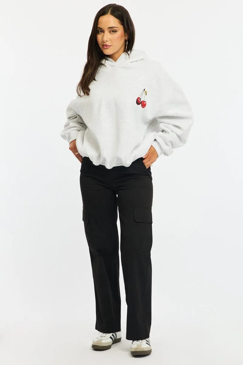 Grey Graphic Hoodie Sweater Long Sleeve sold by Ally Fashion product image thumbnail 2