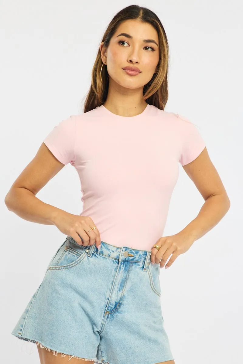 Pink T-shirt Cap Sleeve Supersoft sold by Ally Fashion product image thumbnail 3