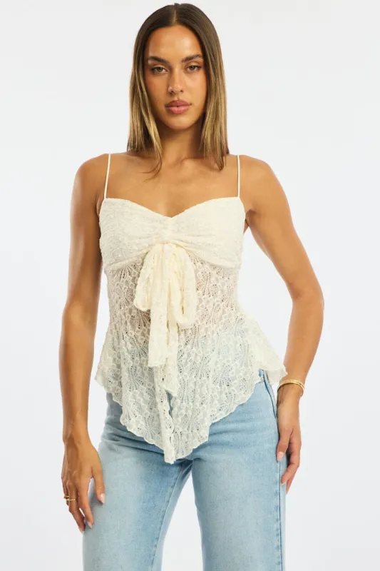 White Singlet Top Lace sold by Ally Fashion