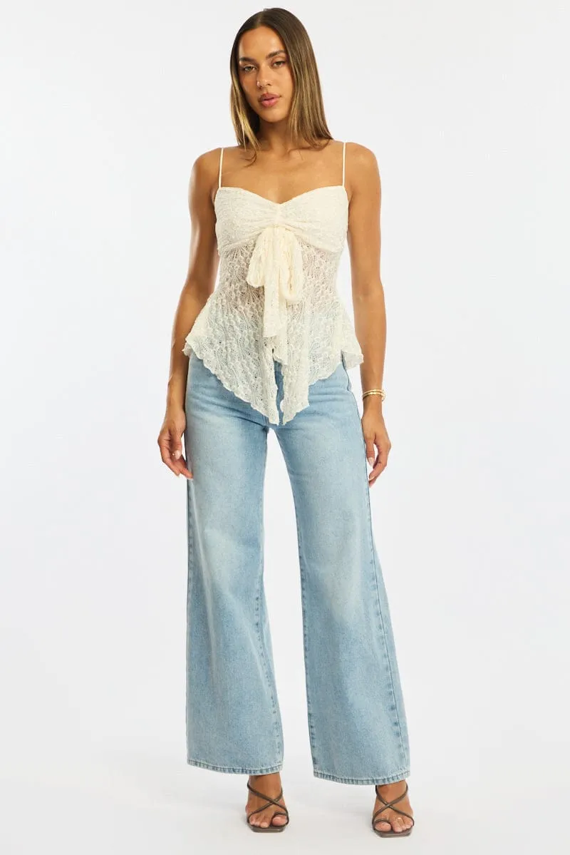 White Singlet Top Lace sold by Ally Fashion product image thumbnail 2