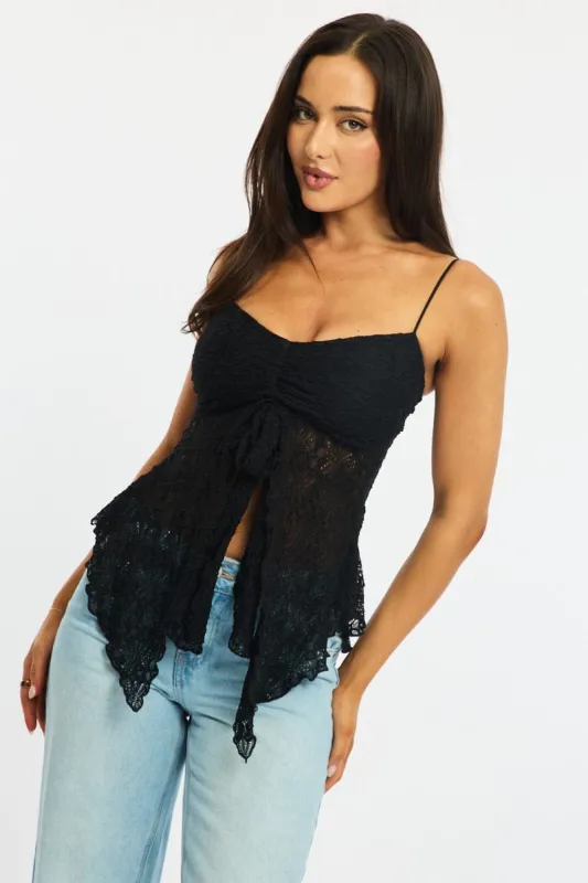 Black Singlet Top Lace sold by Ally Fashion