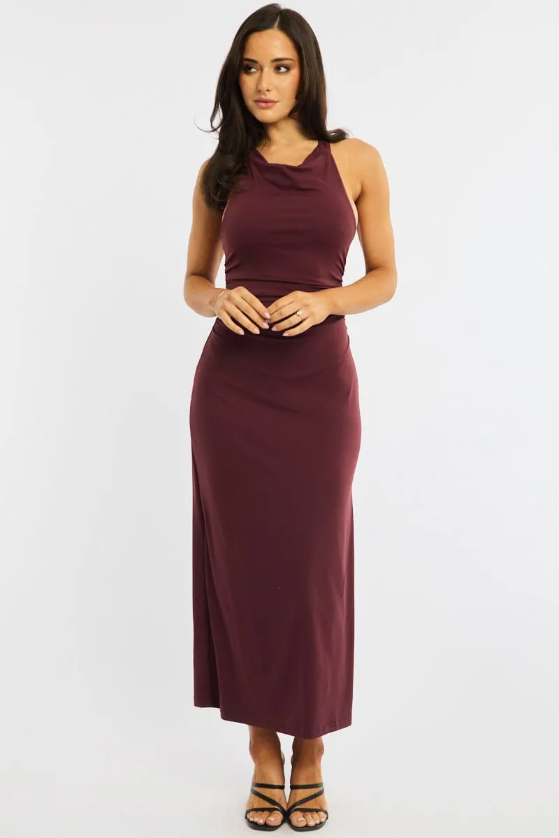 Red Midi Dress Halter Neck sold by Ally Fashion product image thumbnail 3