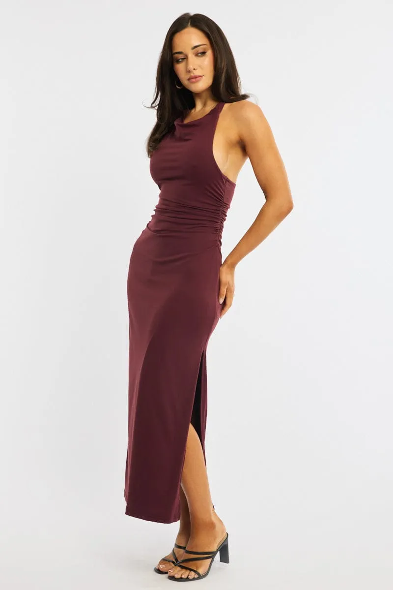 Red Midi Dress Halter Neck sold by Ally Fashion product image thumbnail 4