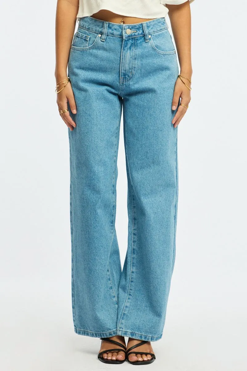 Denim Wide Leg Jeans Star Patch sold by Ally Fashion product image thumbnail 2