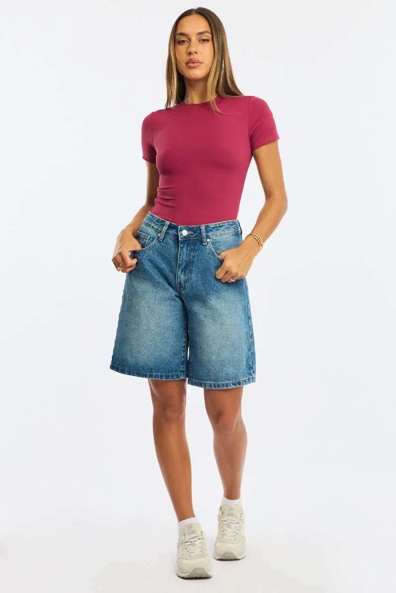 Red Supersoft Crew Neck Short Sleeve sold by Ally Fashion product image thumbnail 2