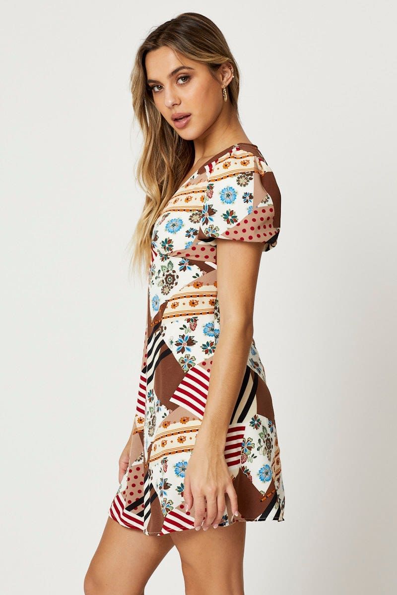 Print A Line Dress Short Sleeve sold by Ally Fashion product image thumbnail 3