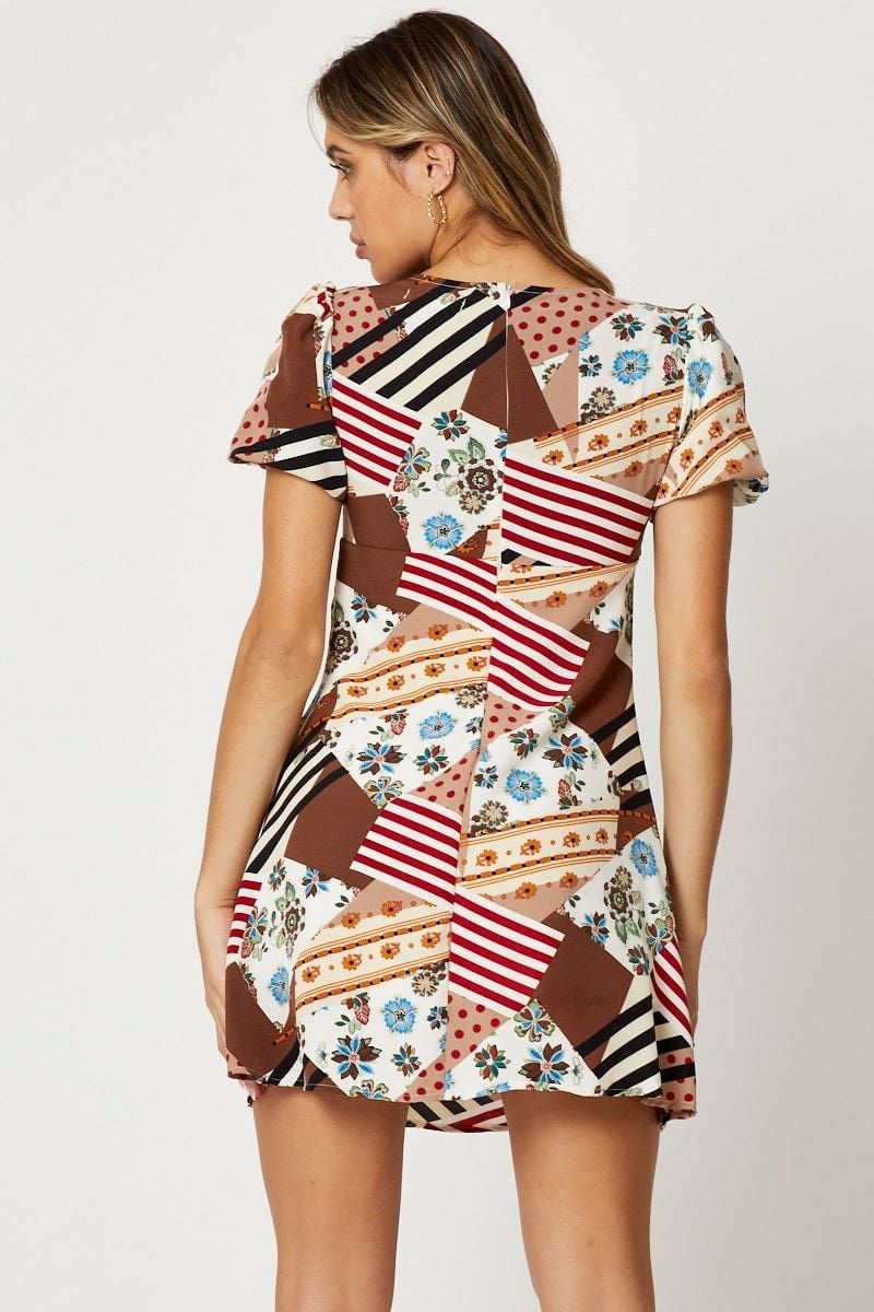 Print A Line Dress Short Sleeve sold by Ally Fashion product image thumbnail 4