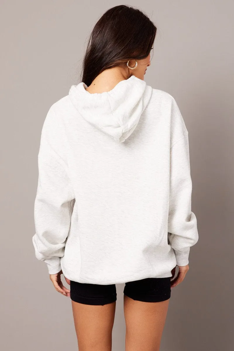 Grey Graphic Sweater Long Sleeve Hoodie sold by Ally Fashion product image thumbnail 5