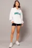 Grey Graphic Sweater Long Sleeve Hoodie sold by Ally Fashion