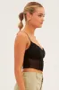 Black Lace Trim Mesh Cami Top sold by Ally Fashion