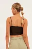 Black Lace Trim Mesh Cami Top sold by Ally Fashion