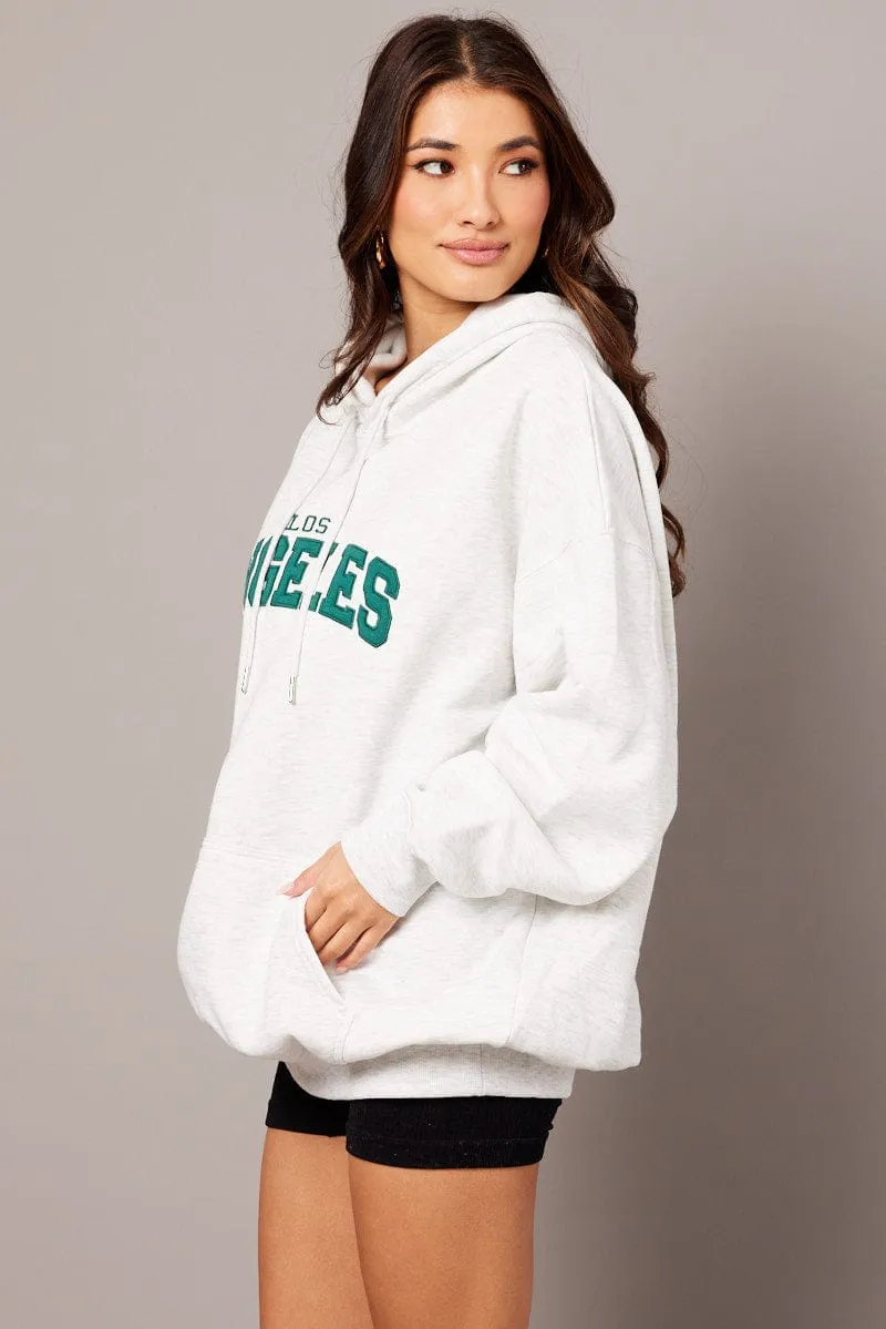 Grey Graphic Sweater Long Sleeve Hoodie sold by Ally Fashion product image thumbnail 4