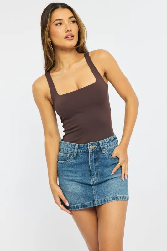 Denim Mini Skirt Mid Rise Regular Fit sold by Ally Fashion