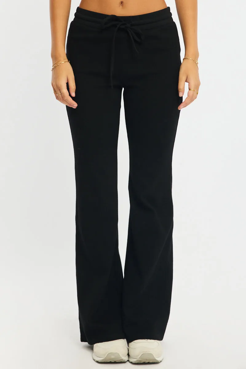 Black Flare Leg Pants Mid Rise sold by Ally Fashion product image thumbnail 2