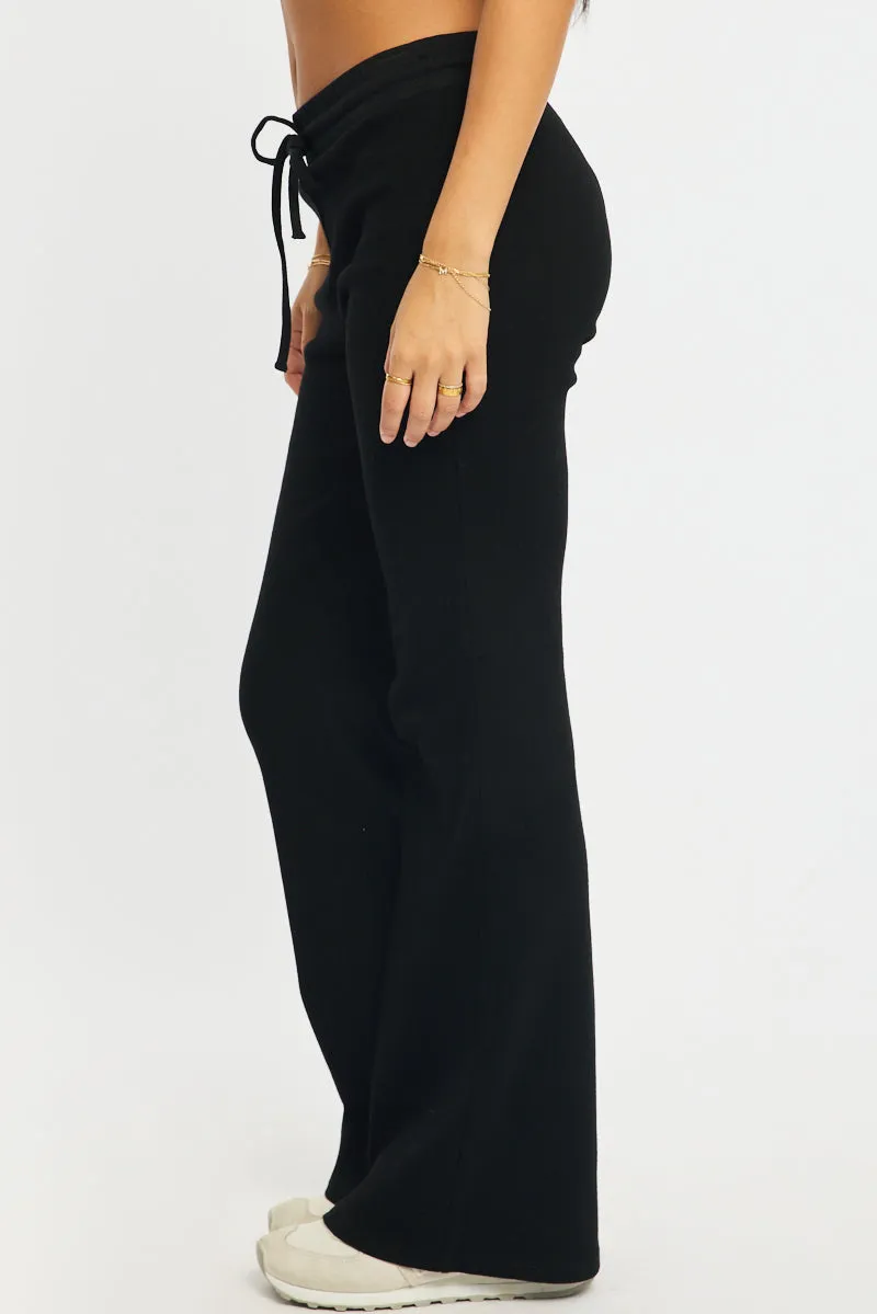 Black Flare Leg Pants Mid Rise sold by Ally Fashion product image thumbnail 3