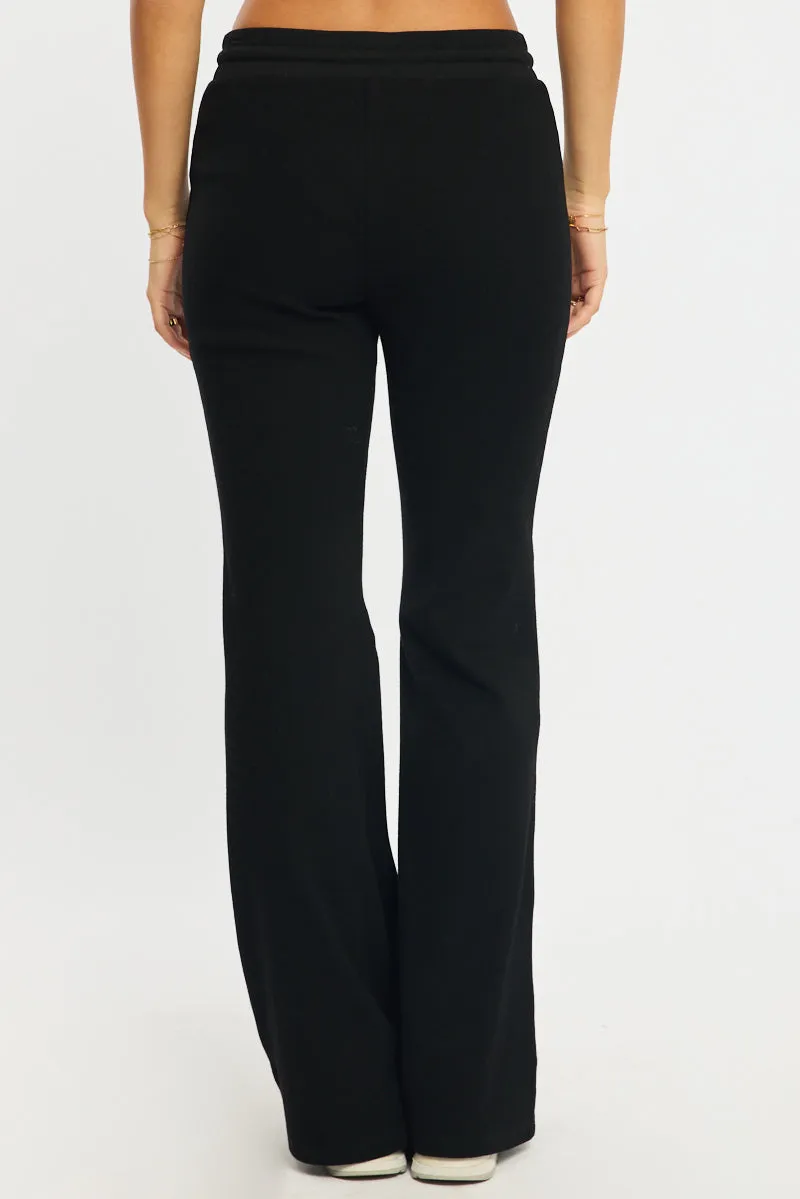 Black Flare Leg Pants Mid Rise sold by Ally Fashion product image thumbnail 4