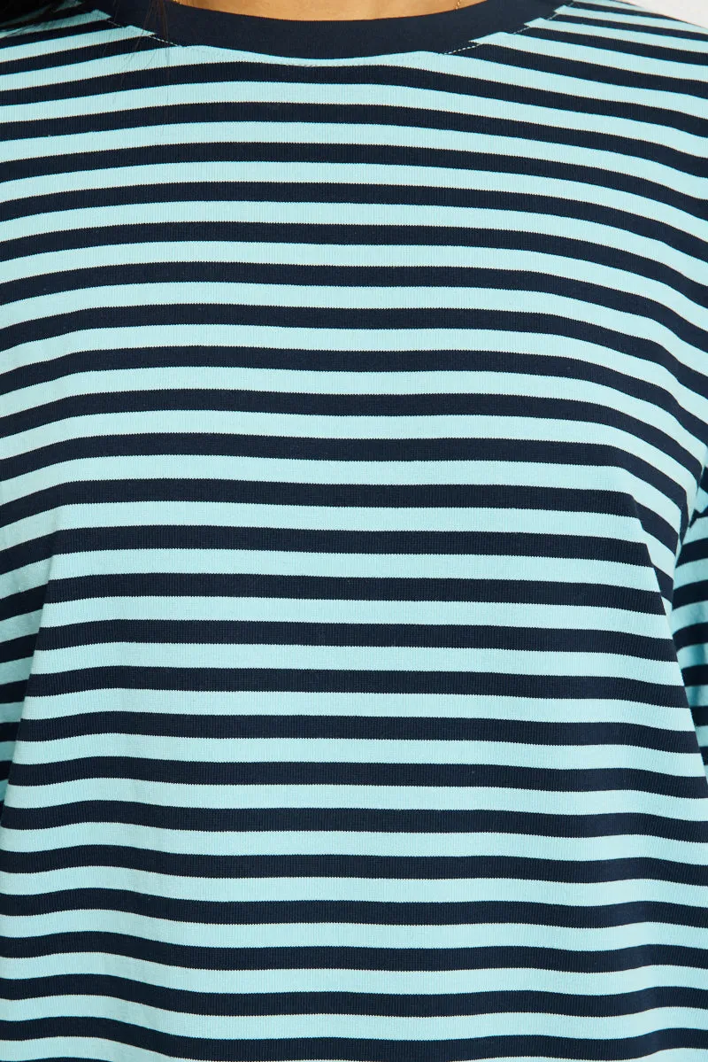 Blue Stripe Striped Top Crew Neck Long Sleeve sold by Ally Fashion product image thumbnail 5